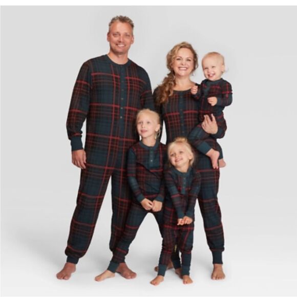 Hearth and Hand with Magnolia Unisex Pajamas Union Suit Holiday Plaid Size XL - Picture 4 of 14
